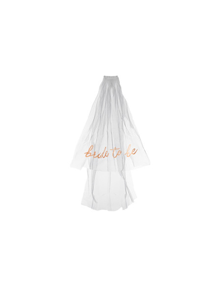 Welon z napisem Bride to be, 63cm, biały