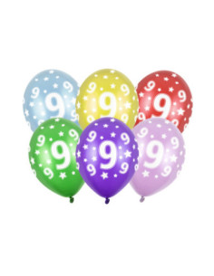 Balony 30cm, 9th Birthday, Metallic Mix (1 op. / 50 szt.)