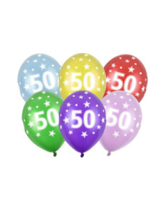 Balony 30cm, 50th Birthday, Metallic Mix (1 op. / 50 szt.)
