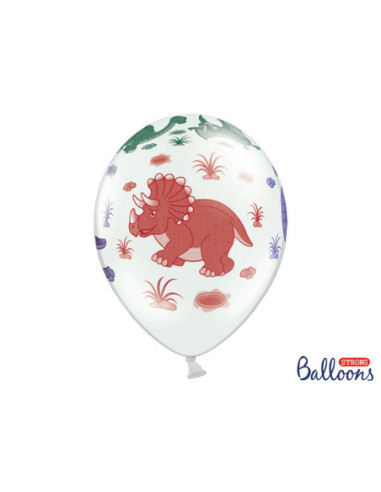 Balony 30cm, Dinozaury, Pastel Pure White (1 op. / 50 szt.)