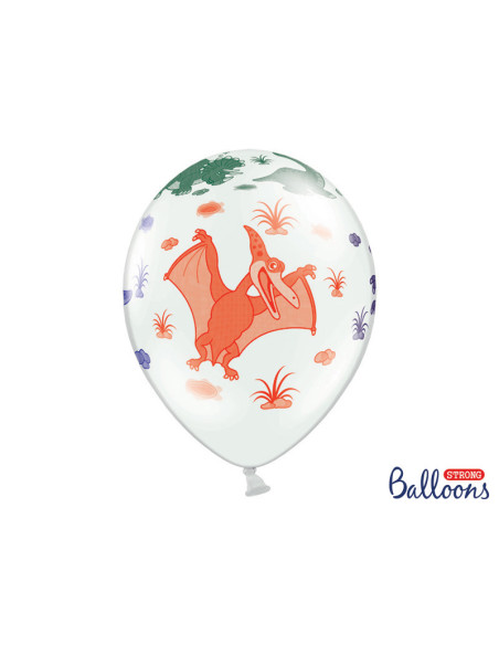 Balony 30cm, Dinozaury, Pastel Pure White (1 op. / 50 szt.)