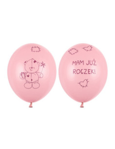 Balony 30cm Miś - mam już..., Pastel Pink (1 op. / 50 szt.)