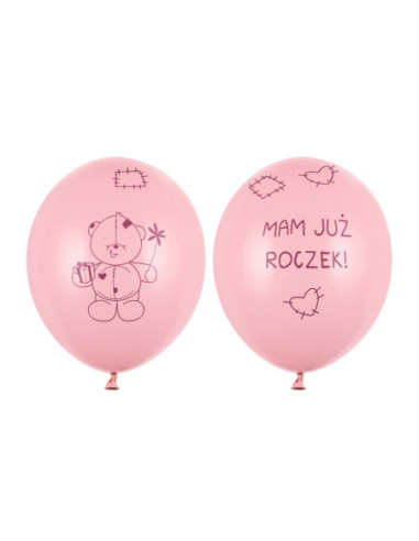 Balony 30cm Miś - mam już..., Pastel Pink (1 op. / 50 szt.)
