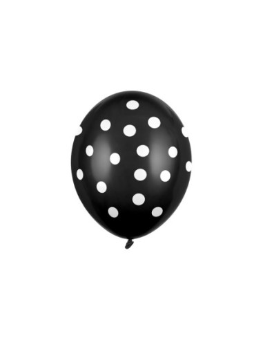 Balony 30cm, Kropki, Pastel Black (1 op. / 50 szt.)