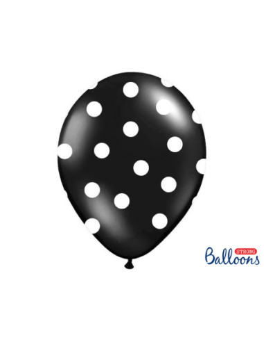 Balony 30cm, Kropki, Pastel Black (1 op. / 50 szt.)