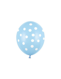 Balony 30cm, Kropki, Pastel Baby Blue (1 op. / 50 szt.)