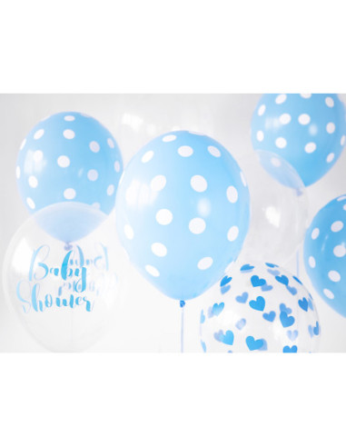Balony 30cm, Kropki, Pastel Baby Blue (1 op. / 50 szt.)