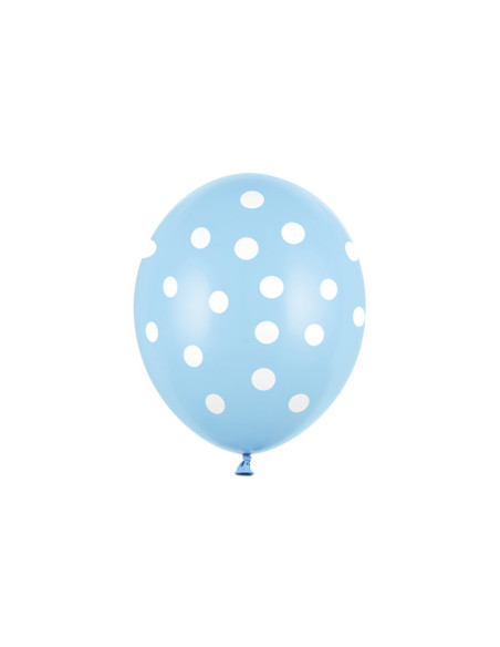 Balony 30cm, Kropki, Pastel Baby Blue (1 op. / 6 szt.)