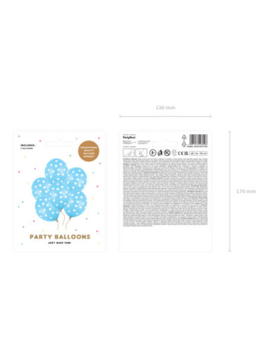 Balony 30cm, Kropki, Pastel Baby Blue (1 op. / 6 szt.)