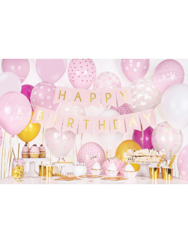 Balony 30cm, Kropki, Pastel Baby Pink (1 op. / 50 szt.)