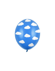 Balony 30cm, Chmurki, Pastel Corn. Blue (1 op. / 50 szt.)