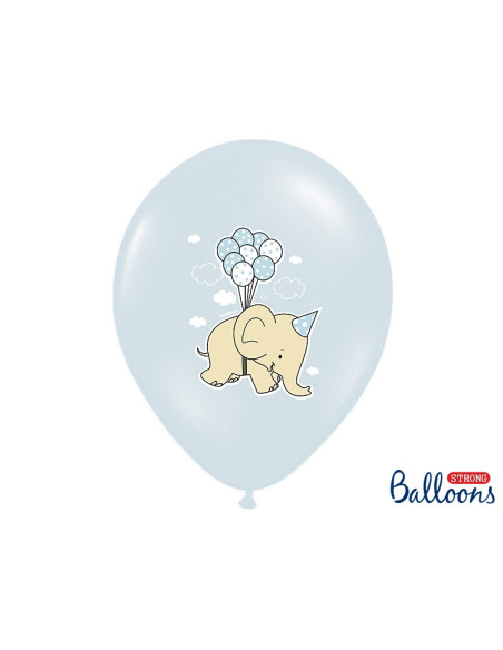 Balony 30cm, Słonik, Pastel Baby Blue Mix (1 op. / 50 szt.)