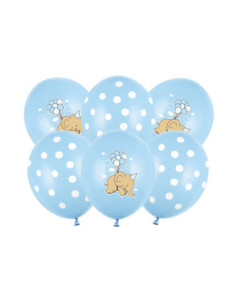 Balony 30cm, Słonik, Pastel Baby Blue Mix (1 op. / 6 szt.)