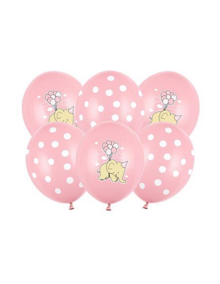 Balony 30cm, Słonik, Pastel Pink Mix (1 op. / 50 szt.)