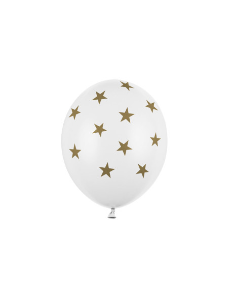 Balony 30cm, Gwiazdki, Pastel Pure White (1 op. / 50 szt.)