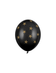 Balony 30cm, Gwiazdki, Pastel Black (1 op. / 50 szt.)