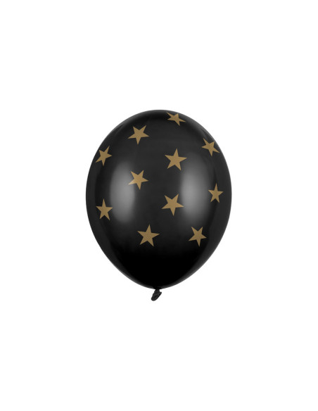 Balony 30cm, Gwiazdki, Pastel Black (1 op. / 50 szt.)