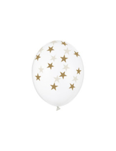 Balony 30cm, Gwiazdki, Crystal Clear (1 op. / 50 szt.)