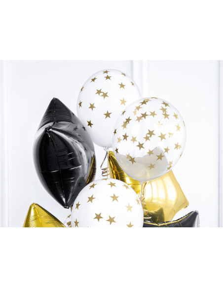 Balony 30cm, Gwiazdki, Crystal Clear (1 op. / 50 szt.)