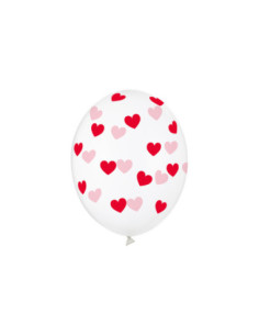 Balony 30cm, Serduszka, Crystal Clear (1 op. / 50 szt.)