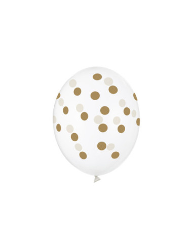 Balony 30cm, Kropki, Crystal Clear (1 op. / 50 szt.)