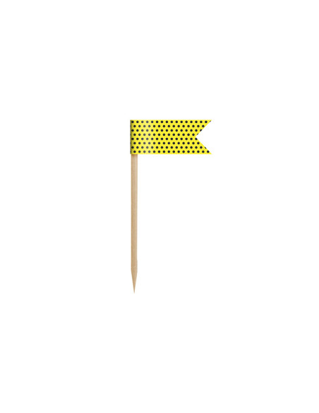 Flagietki na piku mini Pszczółka, mix, 7cm (1 op. / 6 szt.)