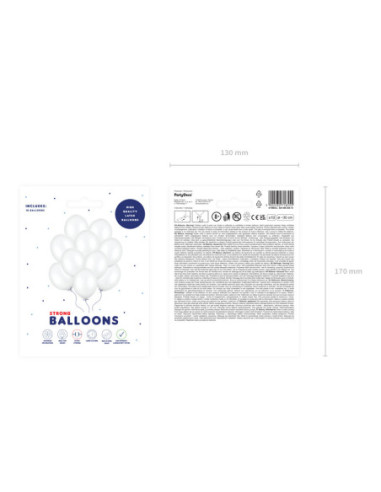 Balony Strong 30cm, Metallic Pure White (1 op. / 10 szt.)