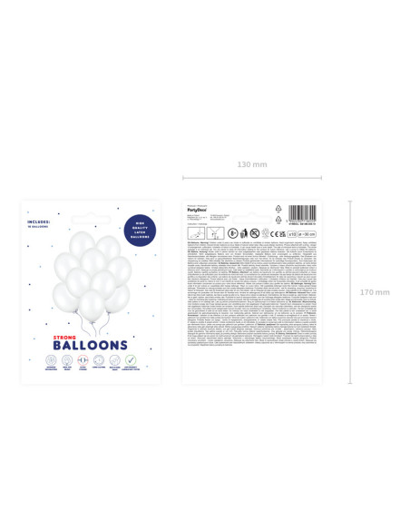 Balony Strong 30cm, Metallic Pure White (1 op. / 10 szt.)
