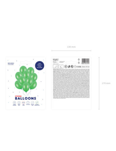 Balony Strong 27cm, Metallic Bright Green (1 op. / 10 szt.)