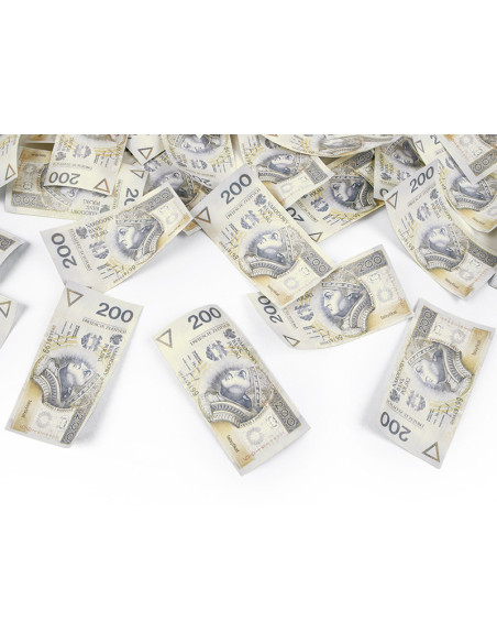 Tuba z banknotami 200 PLN, 60cm