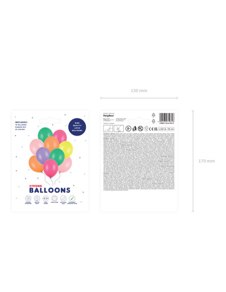 Balony Strong 30cm, Pastel Mix (1 op. / 10 szt.)