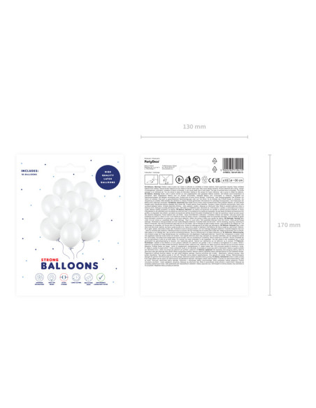 Balony Strong 30cm, Pastel Pure White (1 op. / 10 szt.)
