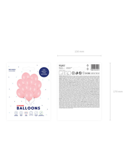 Balony Strong 30cm, Pastel Baby Pink (1 op. / 10 szt.)