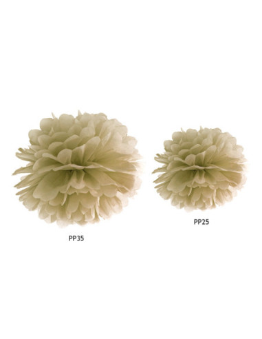 Pompon bibułowy, złoty, 25cm