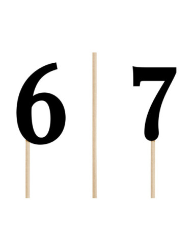 Numery na stół, czarny, 24-26cm (1 op. / 11 szt.)