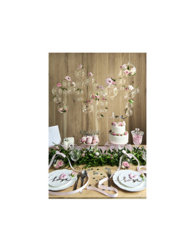 Topper na tort Love, srebrny, 17cm