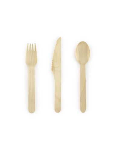 Sztućce drewniane Woodland, 16cm (1 op. / 18 szt.)