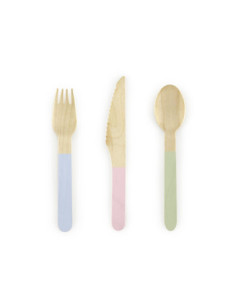 Sztućce drewniane, mix, 16cm (1 op. / 18 szt.)