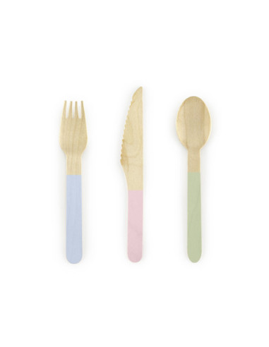 Sztućce drewniane, mix, 16cm (1 op. / 18 szt.)