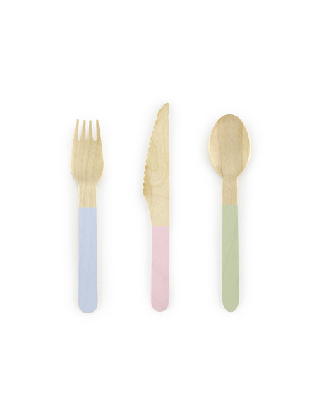 Sztućce drewniane, mix, 16cm (1 op. / 18 szt.)