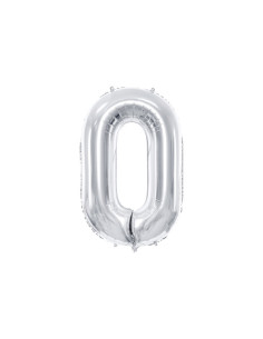 Balon foliowy Cyfra ''0'', 86cm, srebrny