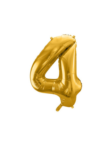 Balon foliowy Cyfra ''4'', 86cm, złoty