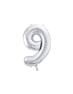Balon foliowy Cyfra ''9'', 86cm, srebrny