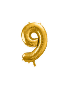 Balon foliowy Cyfra ''9'', 86cm, złoty