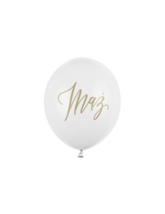 Balony 30cm, Mąż, Pastel Pure White (1 op. / 50 szt.)