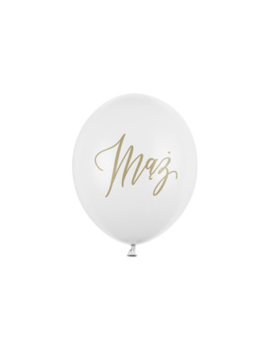 Balony 30cm, Mąż, Pastel Pure White (1 op. / 50 szt.)