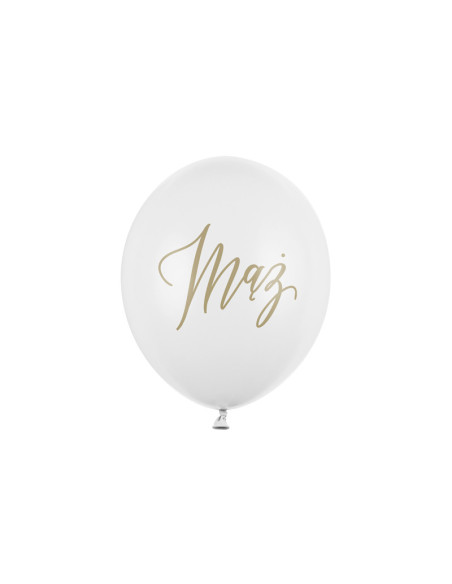 Balony 30cm, Mąż, Pastel Pure White (1 op. / 50 szt.)