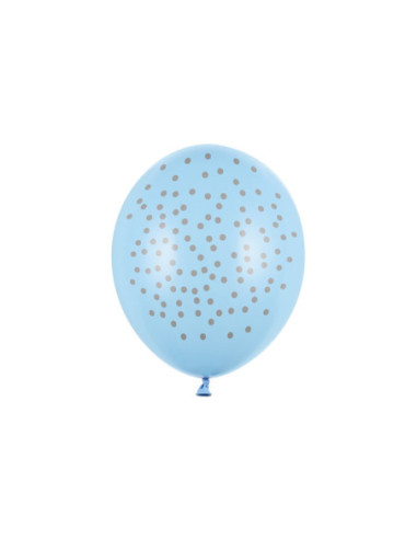 Balony 30cm, Kropki, Pastel Baby Blue (1 op. / 50 szt.)