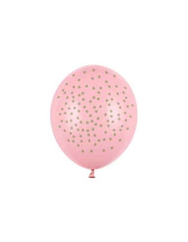 Balony 30cm, Kropki, Pastel Baby Pink (1 op. / 50 szt.)