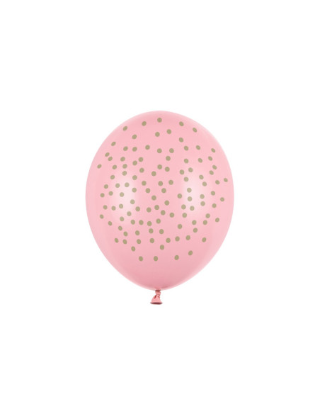 Balony 30cm, Kropki, Pastel Baby Pink (1 op. / 50 szt.)